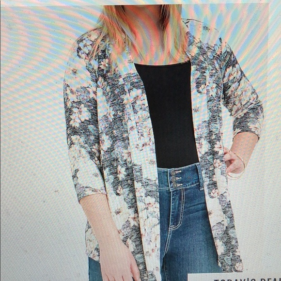 torrid Sweaters - TORRID NWT black floral hacci cardigan size 2 (18-